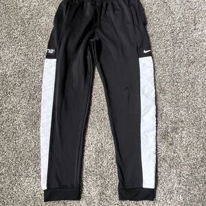 Nike Kids Black Joggers with White Panels